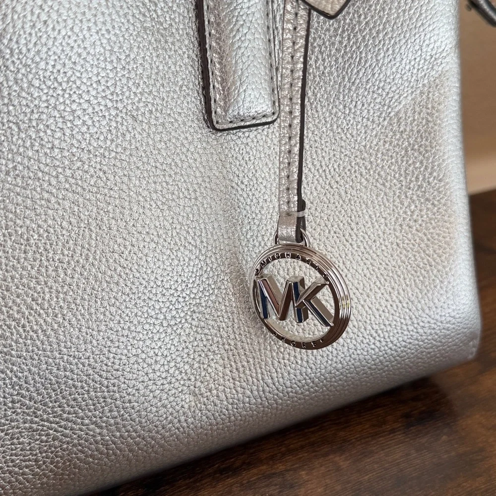 Michael Kors Ruthie Satchel Handbag in Silver